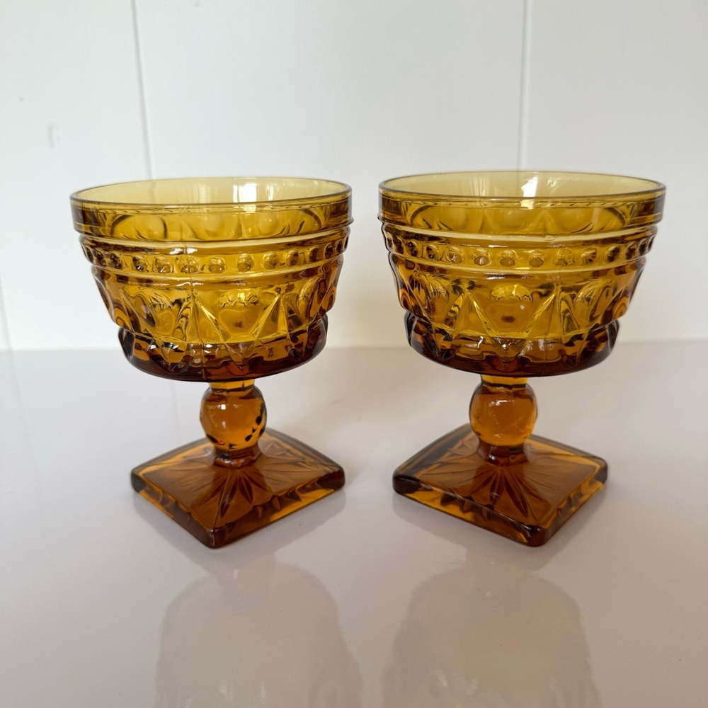 Vintage Indiana Glass Sherbet Glasses Set of 2